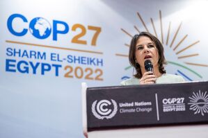Annalena Baerbock spricht beim UN-Klimagipfel COP27 auf einer Konferenz., © Christophe Gateau/dpa