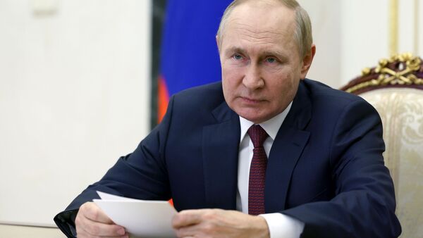 Russlands Präsident Wladimir Putin setzt sich dem Völkerrecht entgegen., © Gavriil Grigorov/Pool Sputnik Kremlin/AP/dpa