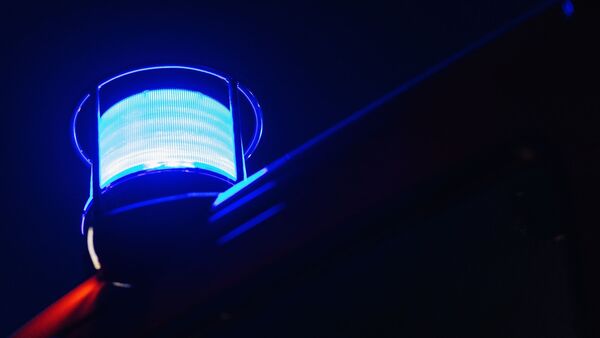 Ein Blaulicht leuchtet auf dem Dach eines Feuerwehrfahrzeugs., © Philipp von Ditfurth/dpa/Symbolbild