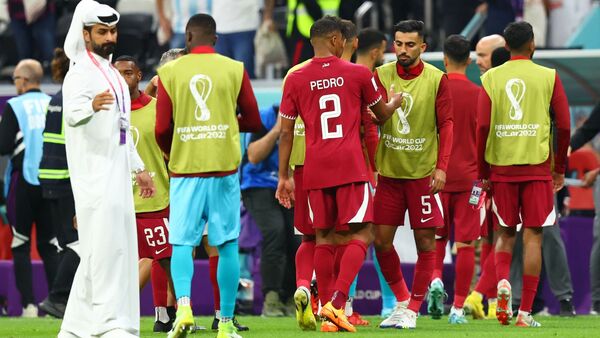 Die katarischen Spieler zeigten sich nach der Partie enttäuscht., © Tom Weller/dpa